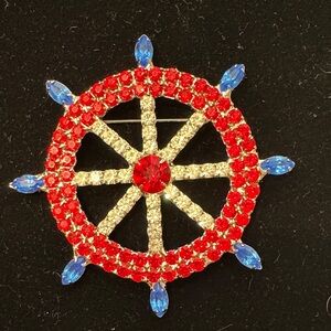 Bauer Ships Wheel
Nautical Vintage
Figural Patriotic Pin
Brooch